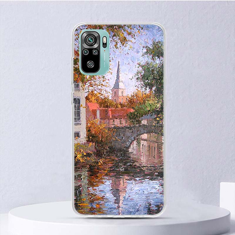 Claude Monet Garden Lotus Bridge Soft Case For Xiaomi Redmi Note 14 13 12S 11S 10S 12 Pro Plus Phone Cover 11 10 11E 11T Note14
