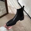 Fashion 2025 British Chelsea Boots Woman Stretch Slip On Round Toe Botas Feminina Autumn Winter Shoes Traf Low Heels Ankle Botines Mujer