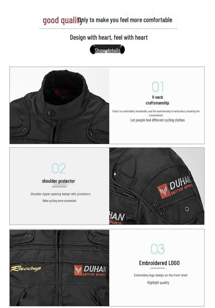 Duhan All-Season Motorcycle Riding Suit: Windproof, Waterproof, and Warm Off-road Racing Gear.