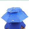 ZK50 77cm Sunscreen Windproof Head Mounted Umbrella Top Folding Hat Umbrella(Raindrop Blue)