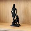 3D Printed Women And Dog Figurine, Egyptian Goddess Dog Sculpture, Collectible Tabletop Statue for Living Room Bedroom Bookshelf, Desk Decor