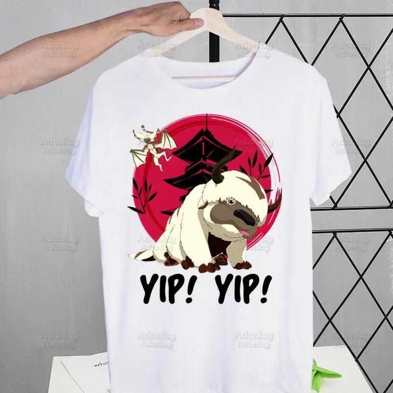 Appa YIP YIP Avatar Kreslené Tričko Pánské Retro Poslední Vládce Vzduchu Vrcholy Trička Harajuku Tričko Streetwear Hip Hop Pánská Trička