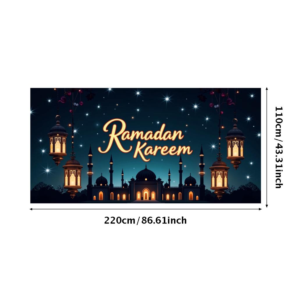 Bannière Ramadan Kareem Toile de fond Lanternes Lumières Décoratif Festival Fête Événement Célébration Graphique Décor Islamique Arrière-plan