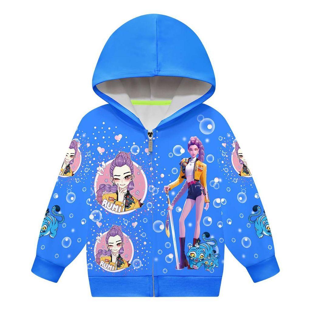 

Детская куртка с капюшоном на молнии с длинными рукавами с принтом поп-певиц Руми Зои Миры 160cm