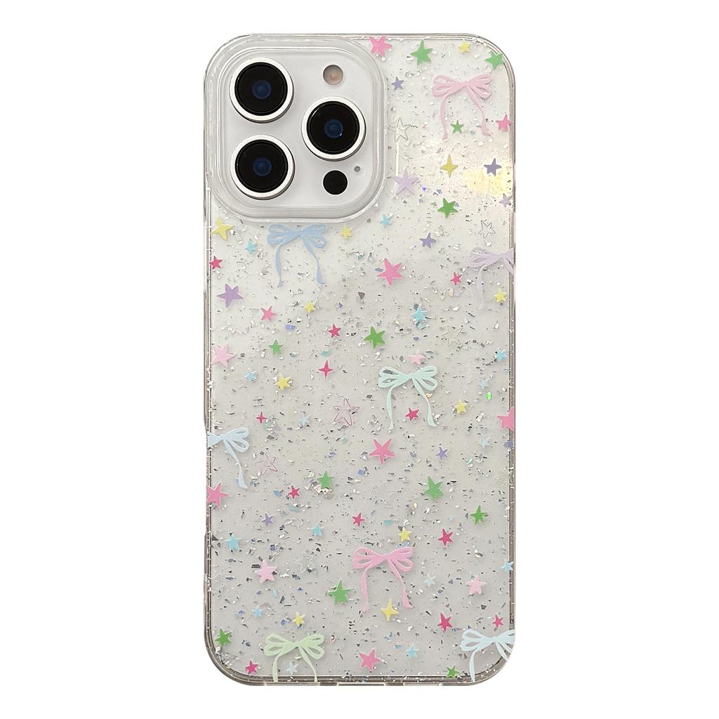 Stars Full Screen Suitable for Apple 17promax Mobile Phone Case 15 Glitter Powder Iphone14 Dopamine Bow 11 Hard