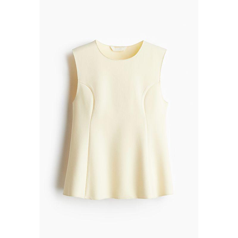 

Женская одежда HM 2025 Лето Новинка Двусторонняя тканевая юбка с подолом Жилет 1295801 Light yellow 150/76