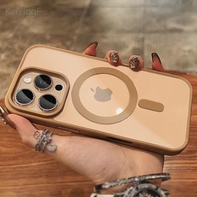 Luxuriöse magnetische durchsichtige Hülle für iPhone 16 15 14 13 12 11 Pro Max Mini Plus Wireless Charge für Magsafe Soft Bumper Cases Cover