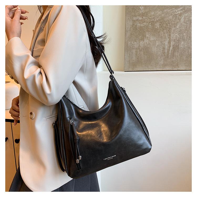 Simple Faux Leather Tote Bag New Commuter Shoulder Bag for College Students