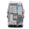 Fuse Box Car Audio Stereo MultiFunctional 4 Way Distribution Holder with LED for SUV ATV UTV
