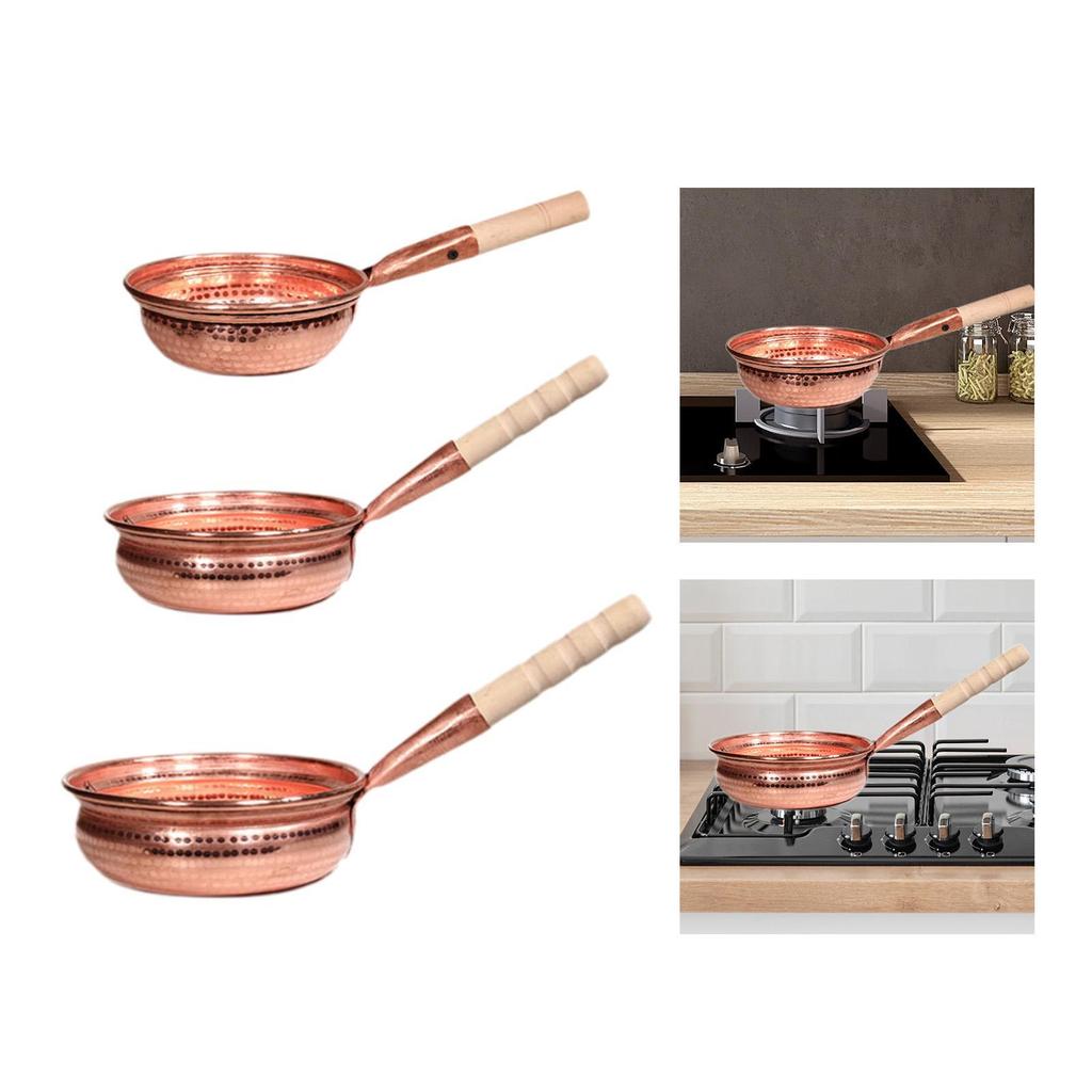 Copper Pot Multipurpose Portable Ergonomic Handle Easy Cleaning Noodle Pot Soup Pot for Household Home Kitchen Cooking Camping