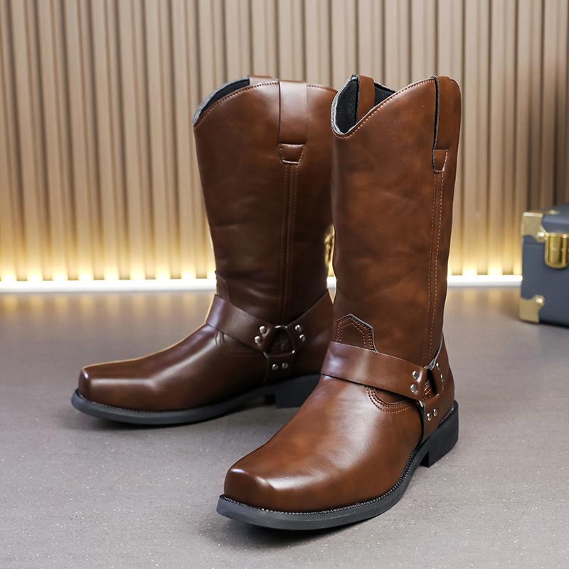 Fashion Leather casual Boots men loafers Luxury Design Slip on male dress Boots leisure style big size good Wear-resistant sole