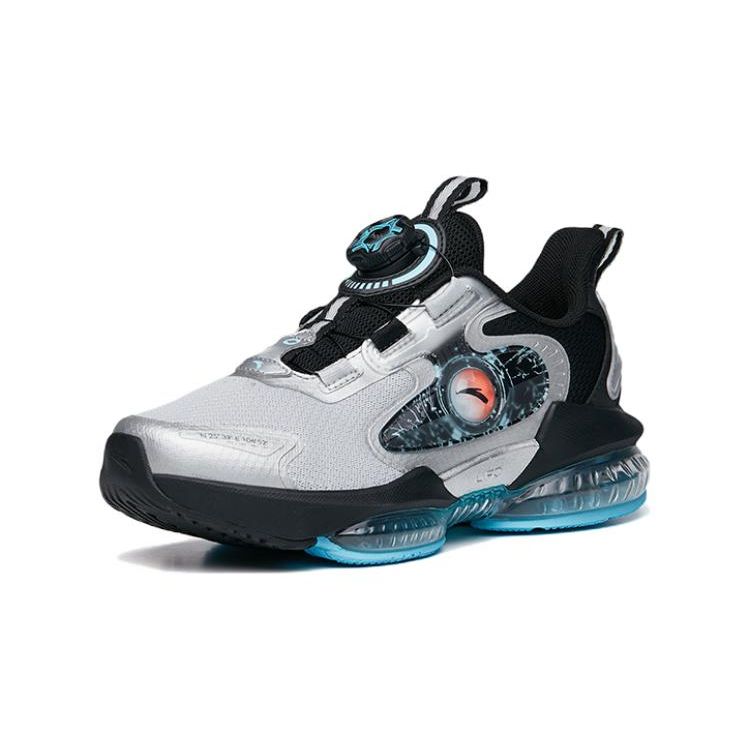Anta Kids UFO 4.0 Non-Slip Shock Absorbing Wear-Resistant Casual Shoes Kids Shoes Silver Black Blue 312235588-12
