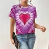 Sommer Damen T-Shirt Modisch Lässig Bequem Atmungsaktiv Rundhals Kurzarm T-Shirt Weich Große Größen Retro Muster 3D Bedrucktes T-Shirt