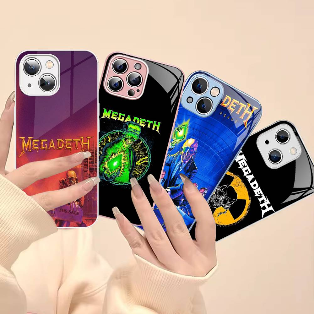 Music Band M-Megadeth Tempered Glass For Iphone 14 13 12 11 Pro Mini XS MAX 14Plus X XS XR Cover