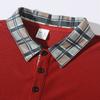 Men's Outdoor Breathable Turn-Down Collar Polo Shirt Male Breathable Casual Long Sleeve Plaid Pullover