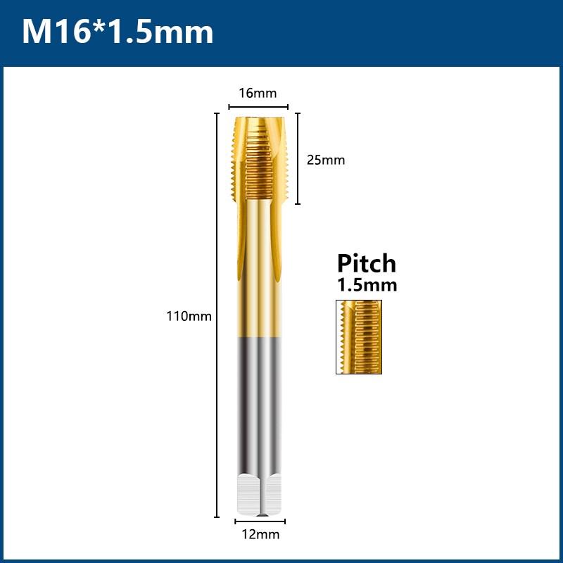 HSS Titanium Coating Screw Tap Drill Bit M2 M2.5 M3 M3.5 M4 M5 M6 M8 M10 M12 Metric Straight Flute Thread Tap Hand Tools Thread Lock3