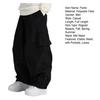 Men Pants with Multi Pockets Elastic Waist Ankle-banded Oversized Vintage Cargo Pants Solid Color Streetwear Slacks for Outdoor Hiking Camping
