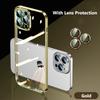 Plating Transparent Silicone Case For IPhone 15 14 Plus 13 11 12 15 Pro Max Mini XR X XS 7 8 SE Lens Shockproof Acrylic Cover