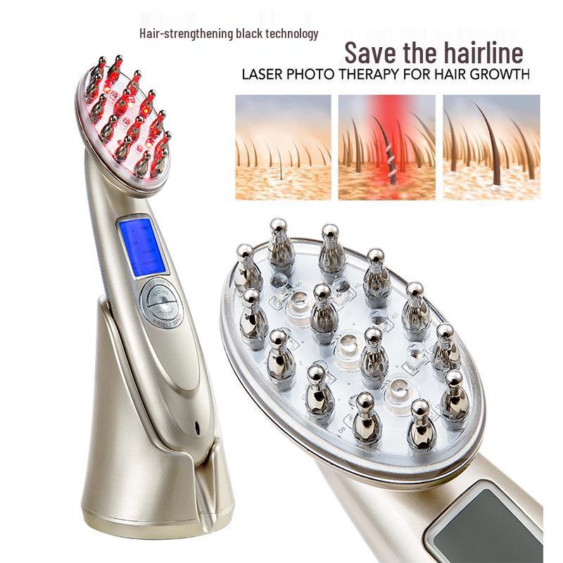 Microcurrent Vibration & Red Light Laser Hair Massager Comb