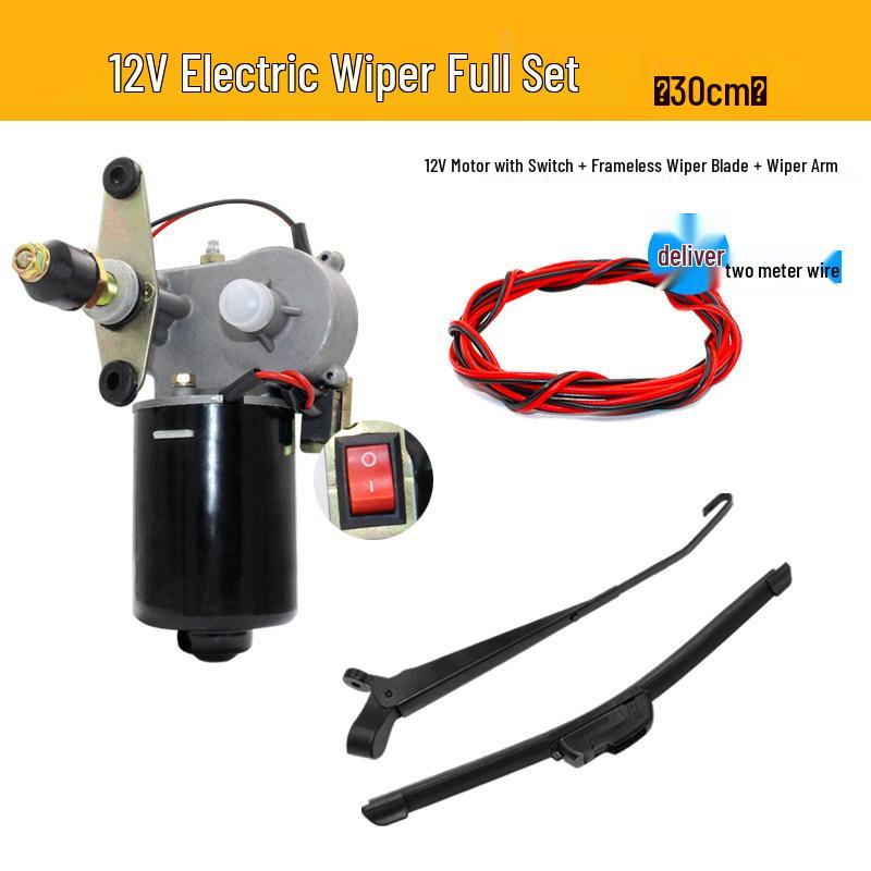 Motor de limpiaparabrisas para triciclo eléctrico - Sin marco 12V 30W para vehículos agrícolas