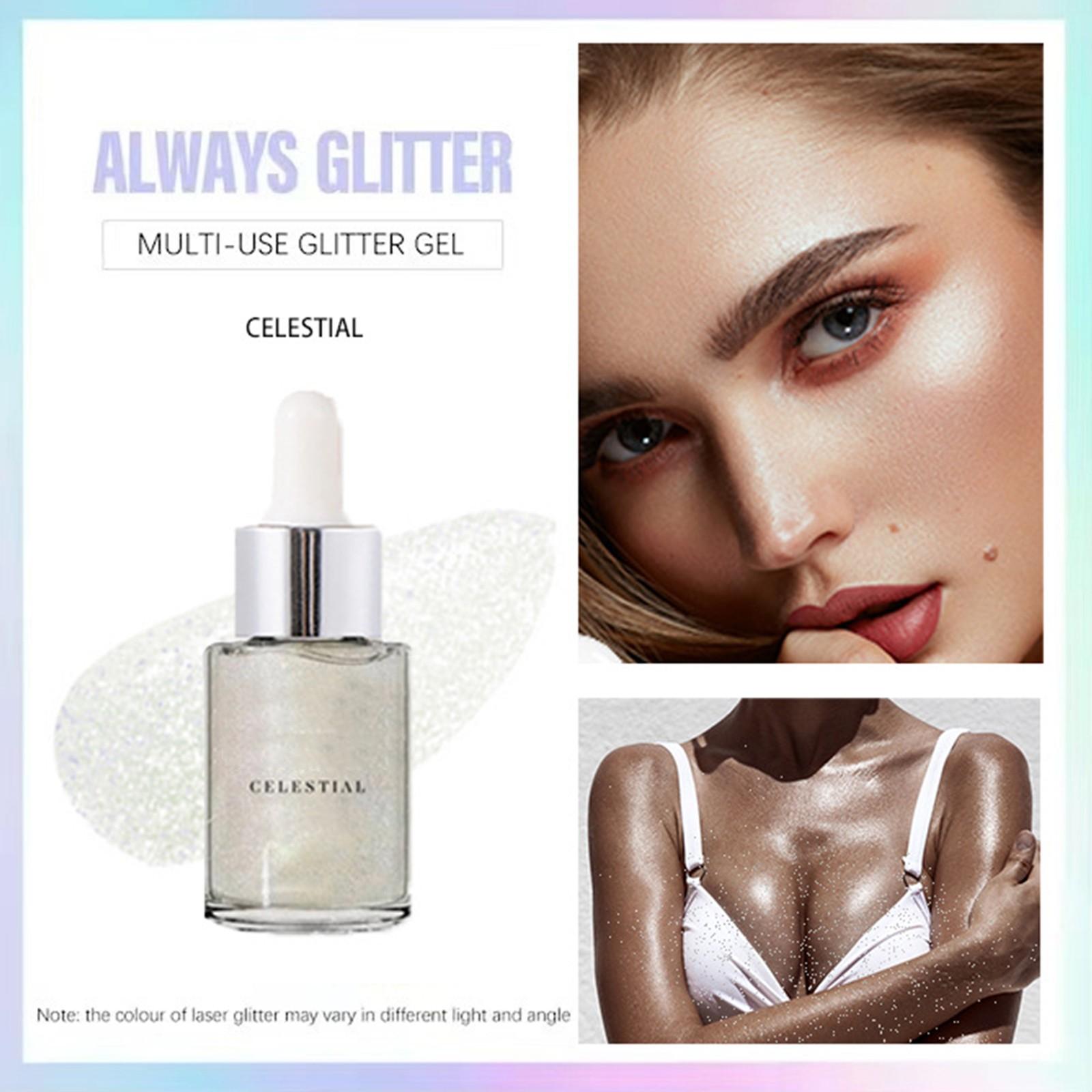 

Body Shiny Oil Moisturizing Long Lasting Body Luminizer Face Brightening Liquid Shiny Body Glow Body Glitter Oil Highlighter Summer Glowing 30ml One Size бежевий