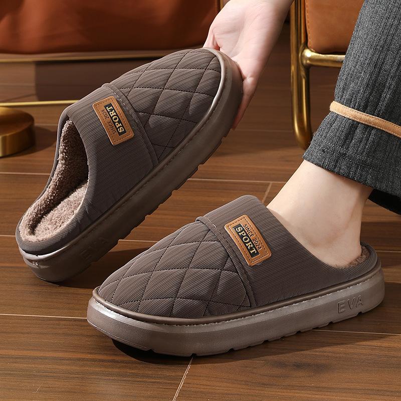 Cotton Slippers for Men In Winter, Anti Slip for Home Use, Warm for Couples, Waterproof Cotton Slippers for Men In Autumn