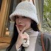 New Autumn and Winter Face Bucket Hat Women's Versatile Plush Bucket Hat Trendy Hat Warm Basin Hat