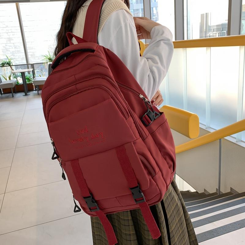 Сплошной цвет школьный женский рюкзак для старшеклассников — фото 3