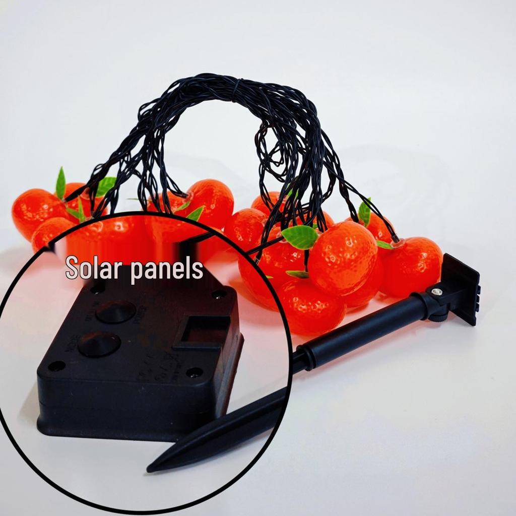 Waterproof Solar Fruit String Lights: Apple & Orange Harvest Festival Decoration