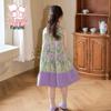Girls' Vintage Floral Sleeveless Cotton Princess Dress