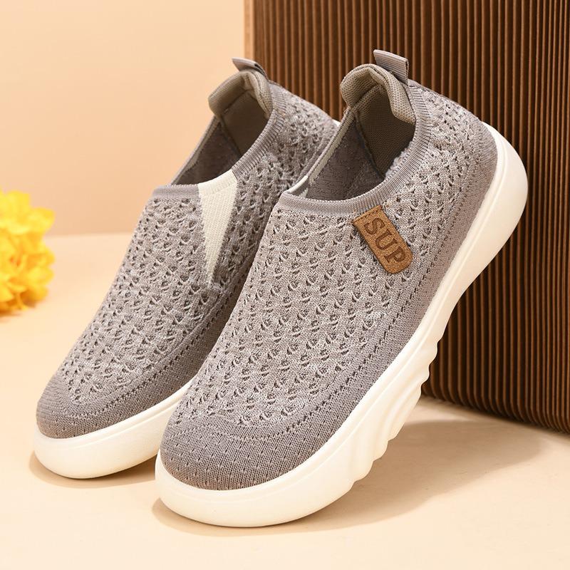 Pantofi cu platformă Pantofi de damă din țesătură tricotată din plasă Pantofi casual pentru femei Pantofi moale din pânză Pantofi anti-alunecare pentru mers și jogging