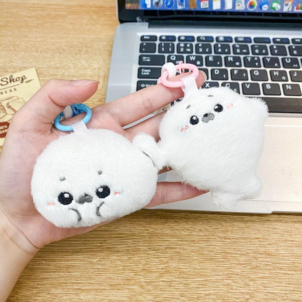 Ocean Animal Little Seal Doll Fluffy Keyring Seal Plush Keychain Backpack Decor