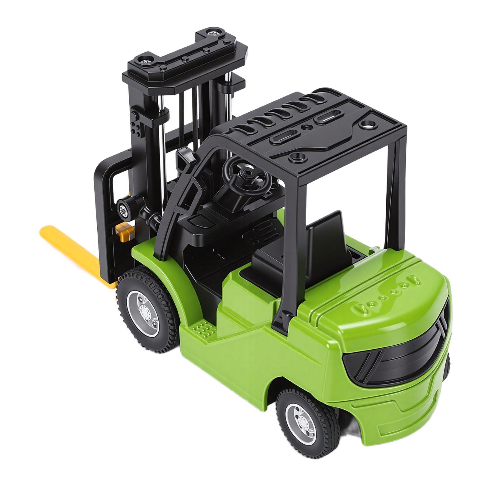 

2.4G 1:64 Mini RC Forklift 360 Degree Rotation Alloy APP Remote Control Forklift Truck for Desktop зелёный