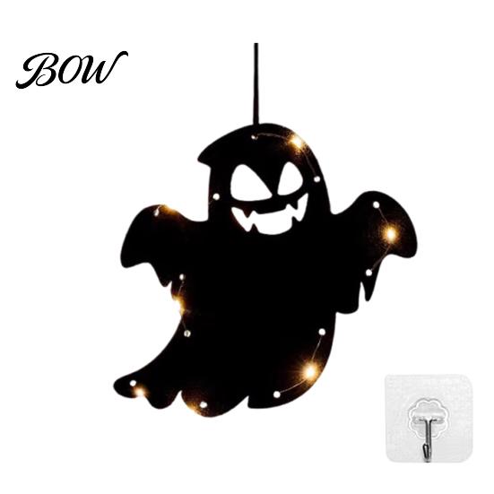 Outdoor Halloween Accessories Pumpkin Hanging Decor, Non-Woven Ghost Ornament with Light String, Spooky Holiday Decorations Door Wall Decor for