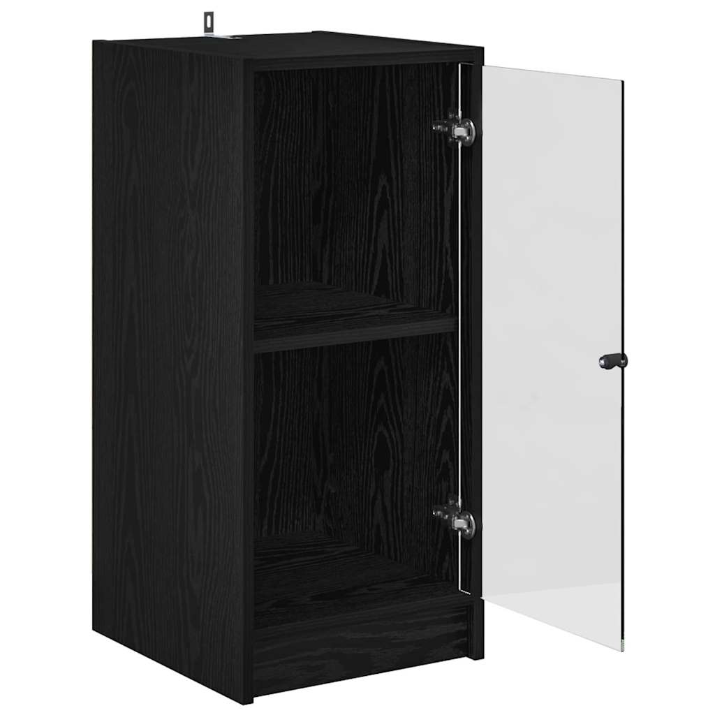 Sideboard in Black Oak Look 35 x 37 x 76 cm Particleboard