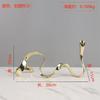 Metal Candlestick Geometric Streamer Wavy Ribbon Golden Snake Candelabrum Table Ornament Candle Holders Centerpieces