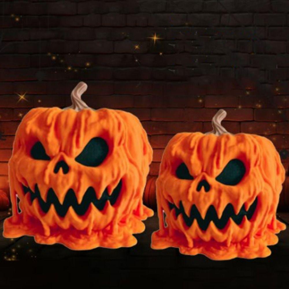Orange Melting Halloween Pumpkin Candy Bowl With Lid Food Display Bowl Candy Holder  Haunted House