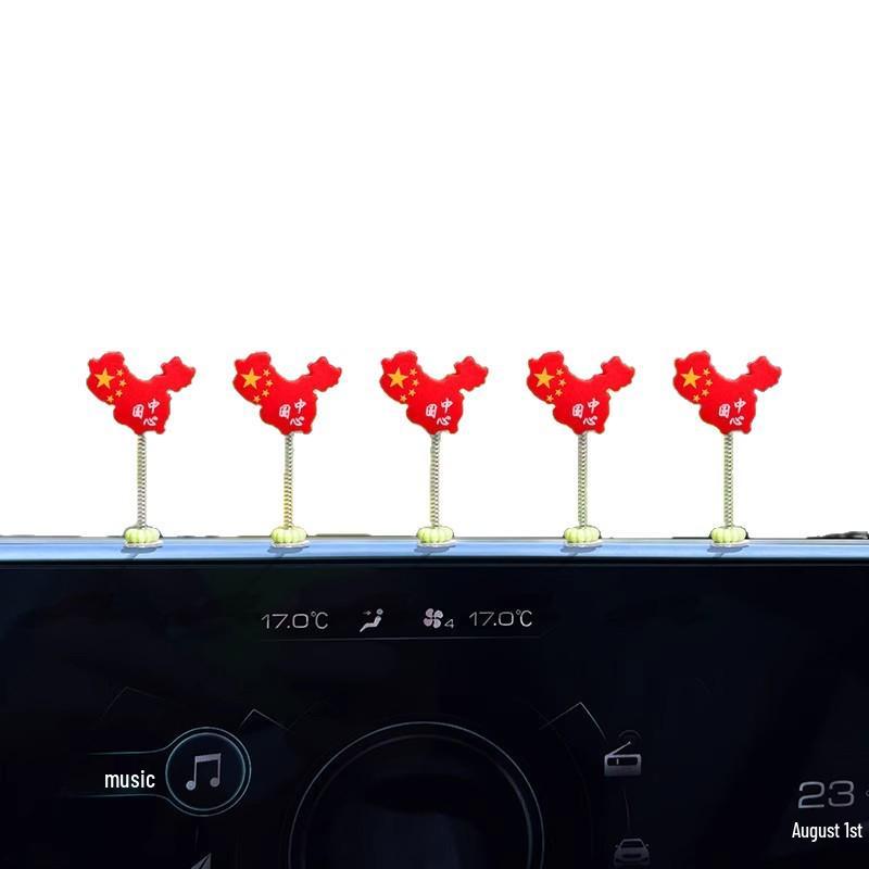 

Cute Shaking Head Red Flag Ornament for Car Decoration