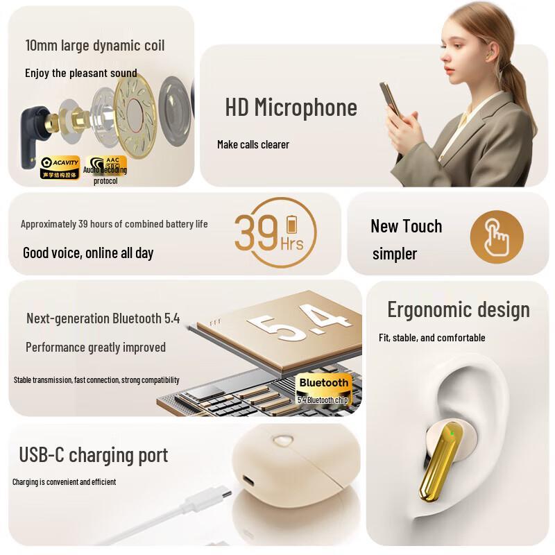 Aigo TA51 True Wireless Bluetooth Half-in-ear Earbuds