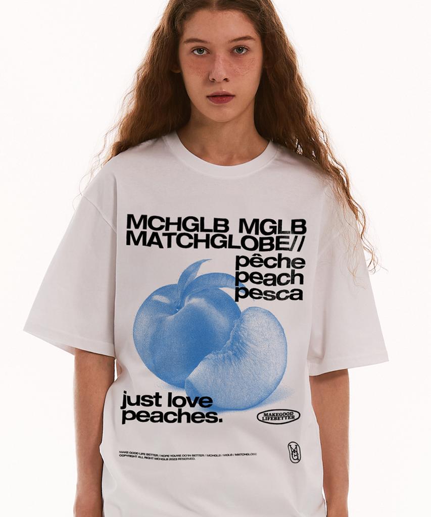 MATCHGLOBE Peaches Oversized Tee (White)