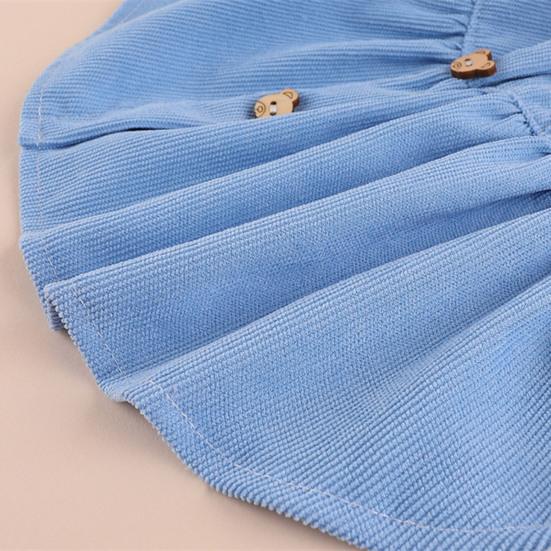 Adorable Pet Princess Dress with Cute Bear Button Soft Comfortable Breathable Cat Dog Dress for Spring Summer