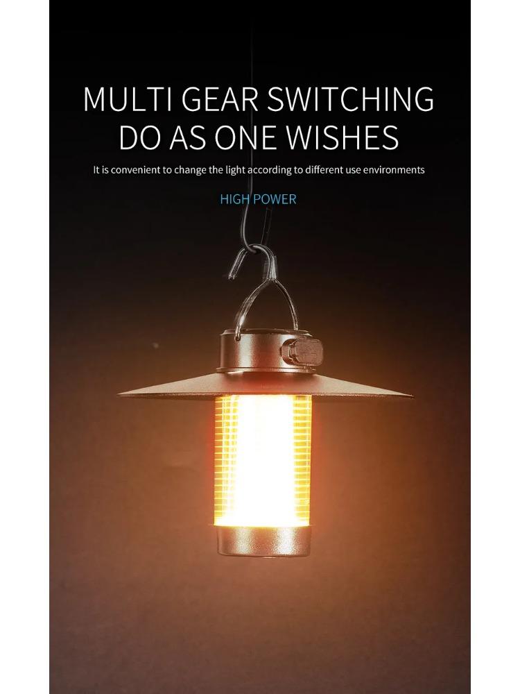 LED Camping Tent Lights Magnet Emergency Light Type-c Charging Camping Lantern Dimmable Hanging Lights for Outdoor Travel
