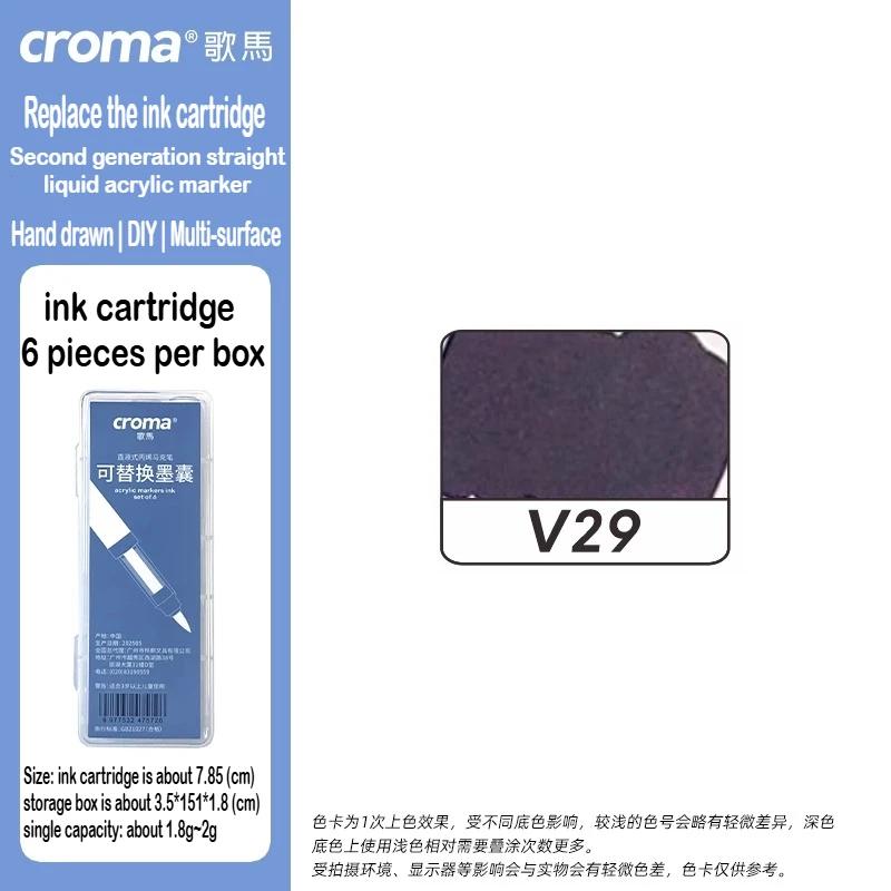 Croma 160/24 Color Replaceable Ink Refill Liquid Soft Tip Acrylic Marker Non Toxic Waterproof School Office Supplies Stationery