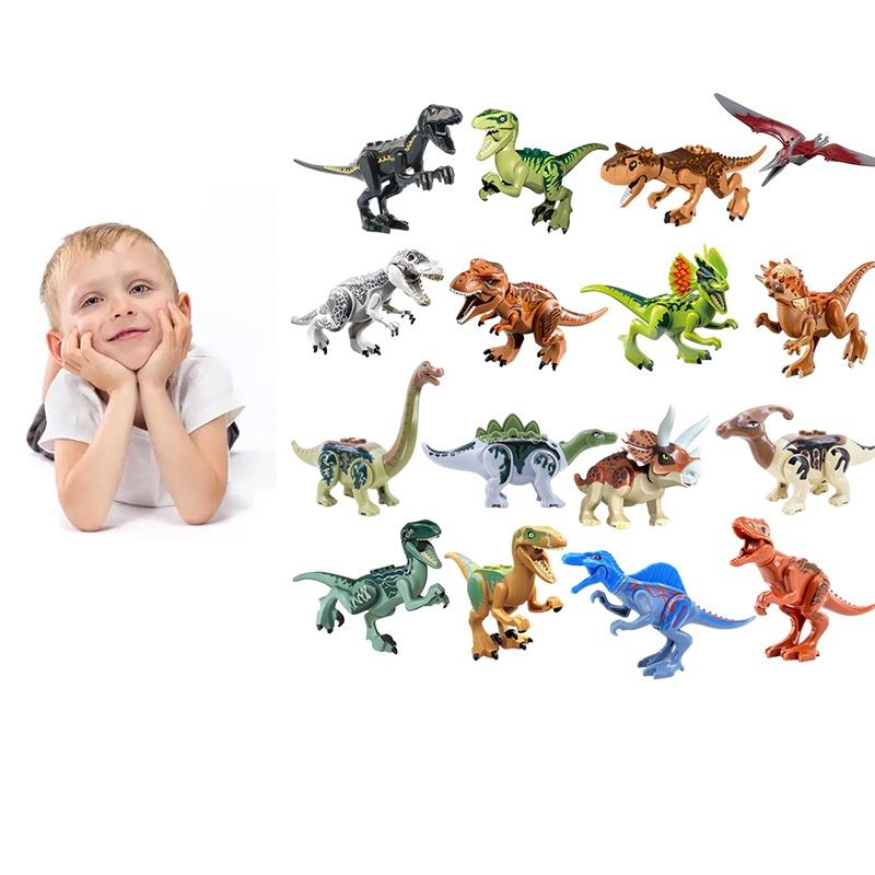 Dinosaur 16pcs Jurassic Figures Fits Blocks Kids Toy Table Docoration Presents