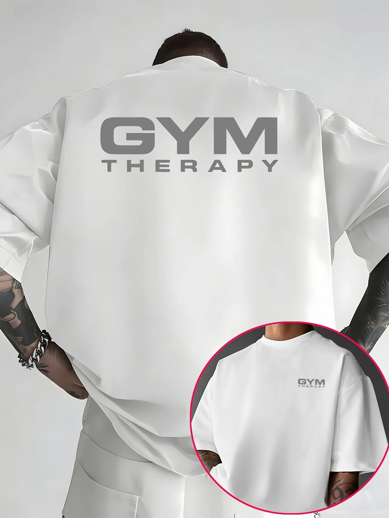 

Мужская повседневная свободная футболка с принтом букв GYM - Модный топ Весна/Лето, Удобная футболка, Универсальная мода - Мужская... S разноцветный