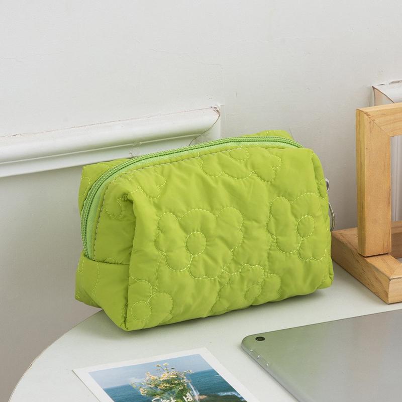 Borsa per Trucco da Viaggio Portatile Minimalista con Fiocco, Grande Capacità, Morbida