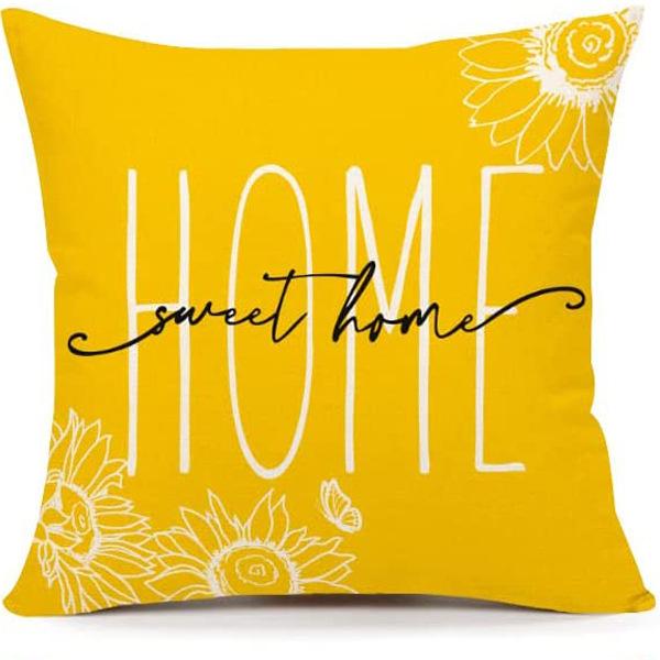 Summer Sunflower Pillow Case Linen Print Sun Flower Home Sofa Pillow Plant Flower Pillow