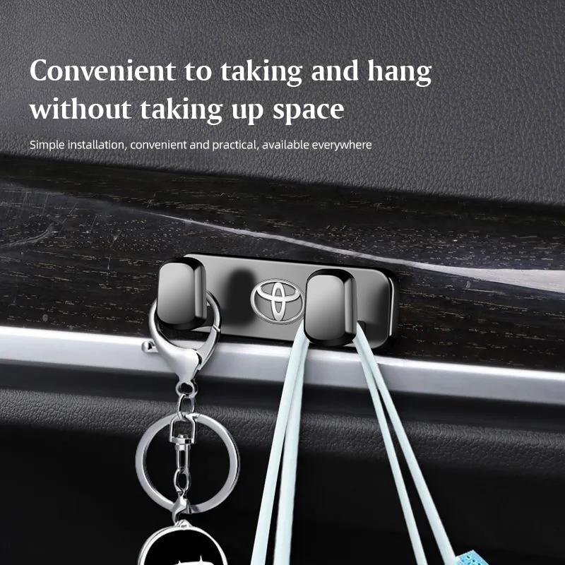 1Pcs Car Metal Storage Hook Organizer Interior Keyring For Toyota 86 Corolla Yaris Aygo CHR Camry Prius RAV4 Prado Hilux Supra