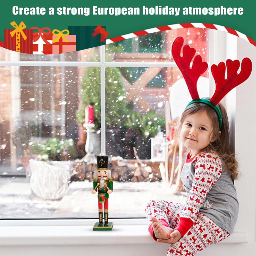 Nutcracker Christmas Decor Woodendecorative Nutcracker Figurine Ornament For Indoor Outdoor Home Porch Party Fireplace Family