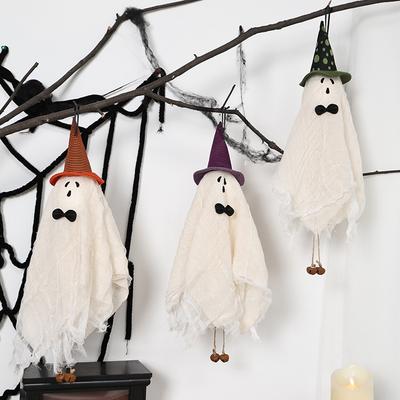 Halloweenské dekorace, Hororové, Bílé, Čarodějnice Duch, Závěsný přívěsek Duch, Festival duchů, Párty dekorační rekvizity, Barové dekorace